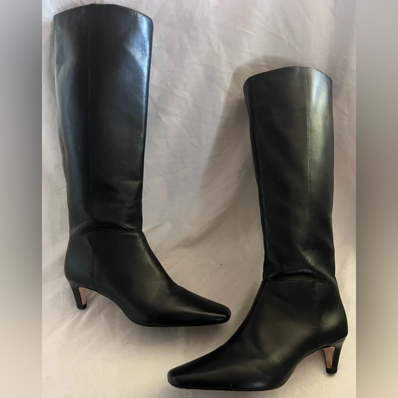 REFORMATION REMY Black Leather Knee High Boots Size US 6 $498 - Picture 7 of 9